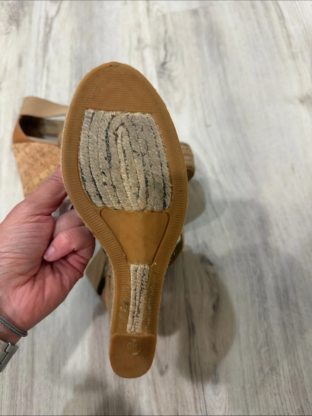 TORY Burch Wedge Espadrille Sandals in Taupe size 9.5